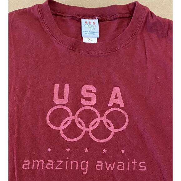 USA Olympics Shirt Mens Size Extra Large Red Long Sleeve Graphic Tee T XL - Picture 8 of 8